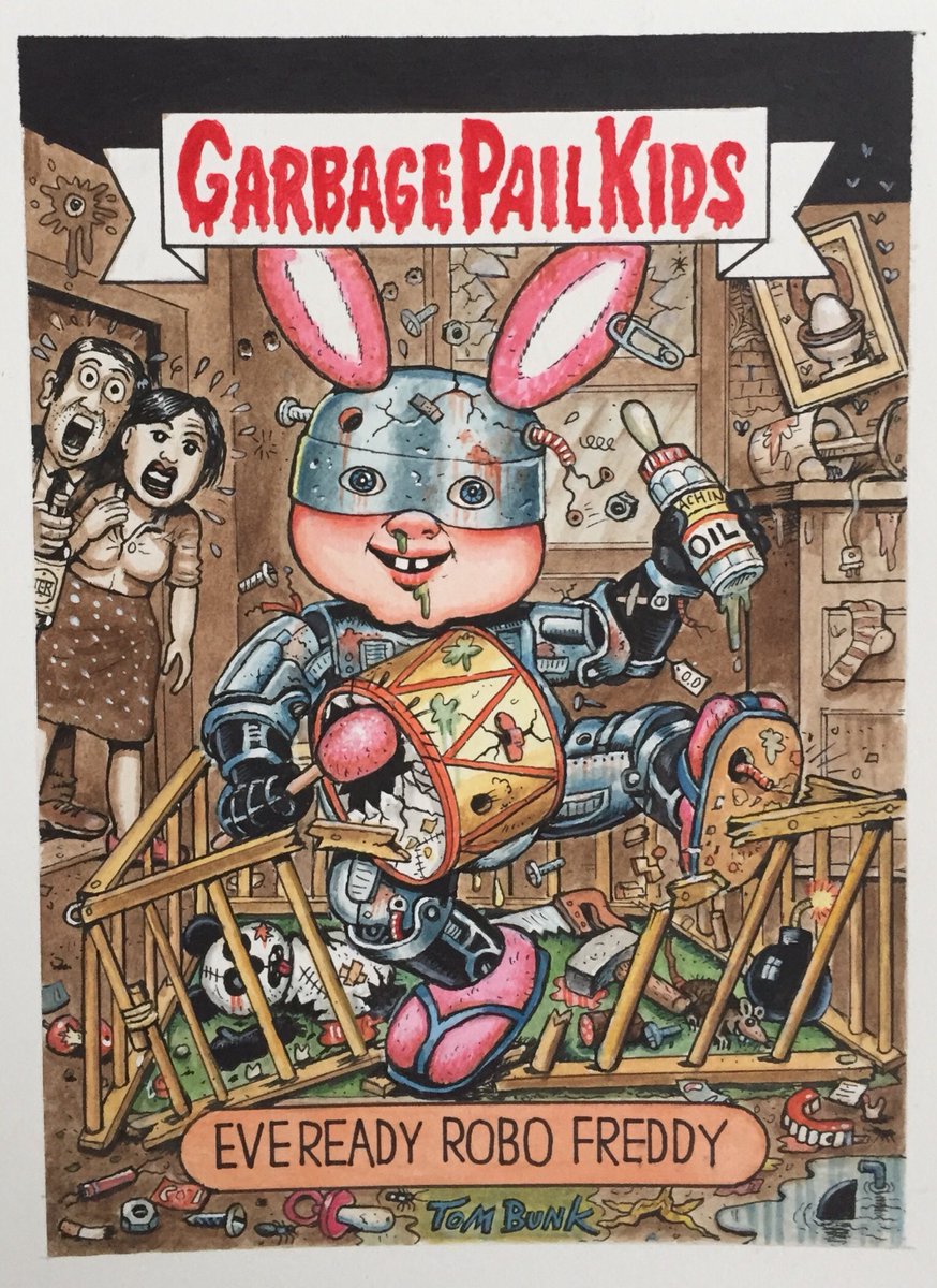 Amazing 40th Bday prezzie from the Mrs. Portrait of my son drawn by #tombunk who did original #garbagepailkids set back in the day! Wow!