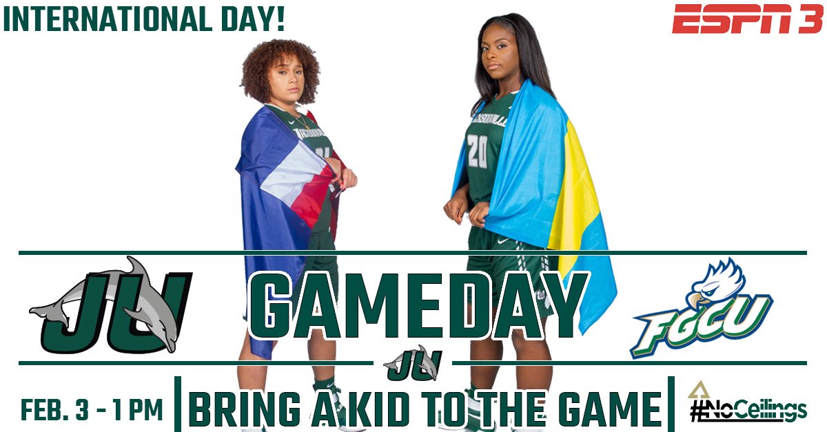 JAX_WBB's tweet photo. 🏀 vs. FGCU
📍 Swisher Gym
🕐 1:00 p.m. 
📊 https://t.co/Abis8wnaI4…
🎥 https://t.co/PUv0aVuPg4…
🎟 https://t.co/7SeUVFyZ09…

#NoCeilings #PackSwish https://t.co/qU19e07rqe