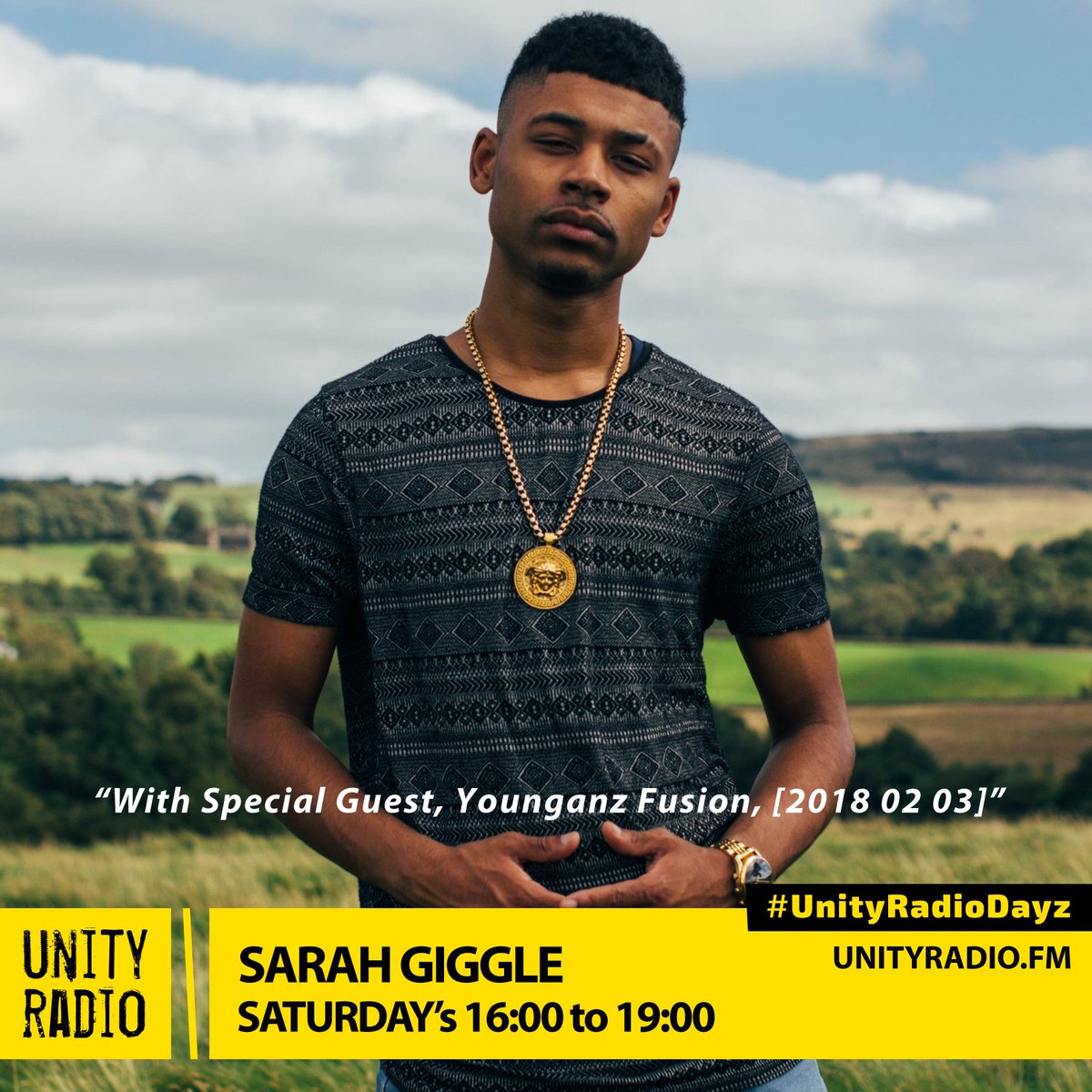 sarahgiggle's tweet photo. Today @YounganzFusion coming in to my show on @UNITYRADIOFM catch it between 4-7pm #manchester #talent #mediacity #sarahgiggle #younganzfusion #unityradiodayz https://t.co/wYnP8M4Rvj