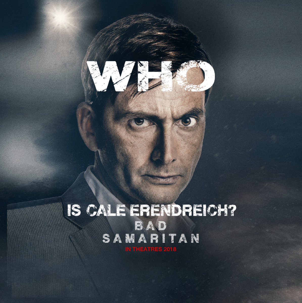 Promo graphic of David Tennant for Bad Samaritan