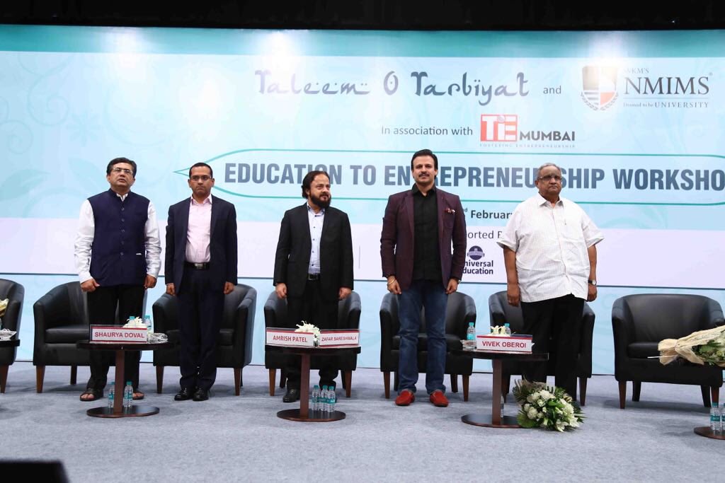 zafarsareshwala's tweet photo. Thank you very much @shaurya_doval @ashishchauhan @vivekoberoi #AmrishPatel #NMIMS for encouraging the youth with your motivational &amp;inspiring anecdotal address in inculcating the spirit of Enterprise in our future of tomorrow https://t.co/SXShoQeune