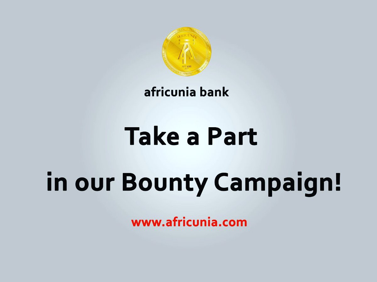 africunia's tweet photo. Earn your Free AFCASH with AFRICUNIA Bounty Campaign:

https://t.co/ZlwN3ofvQ9 https://t.co/3K0PvhwOfX