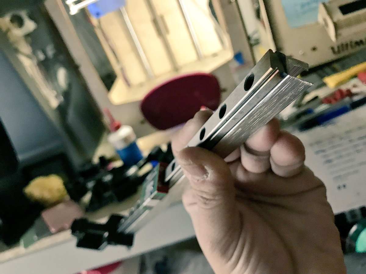 neotko's tweet image. Yesterday finally got time to use the Angle Grinder &amp;amp; cut the 275mm rail to 260-265mm. Now I have everything to start modding the third and final printer to #gudoxycore + #duet3D