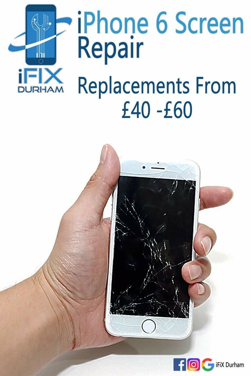 iFiX_Durham's tweet photo. Smashed your iPhone 6 screen? No problem iFIX Can have it repaired within 20 minutes!! #iphone #crackedscreen #ifixdurham #screenrepair #apple #phonerepairs https://t.co/3N7KcLQdTG