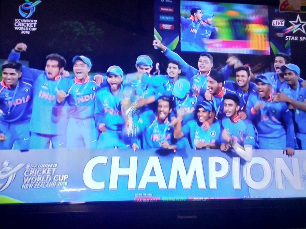 AgaleMayuri's tweet photo. Congrats Jounior team !!! Congo #BoysInBlue !!!! #ChAmpiOns https://t.co/XBnwqfHcWx
