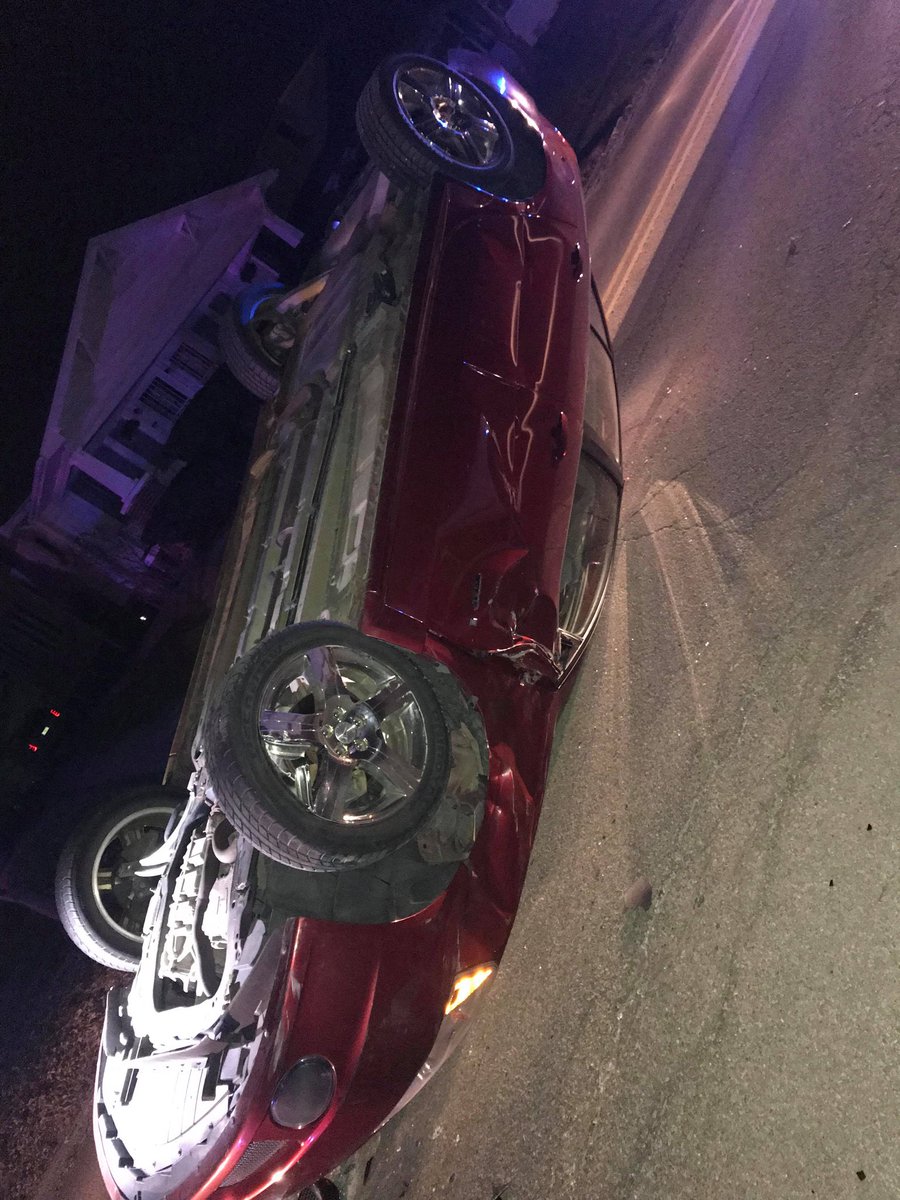 KokomoScanner's tweet photo. From the intoxicated driver plowing into vehicles on Webster Street. One witness said the suspect was upside down in his car trying to get it restarted to flee... My friends parked truck was hit.
#IHateDrunks https://t.co/SG0xLC6vHf