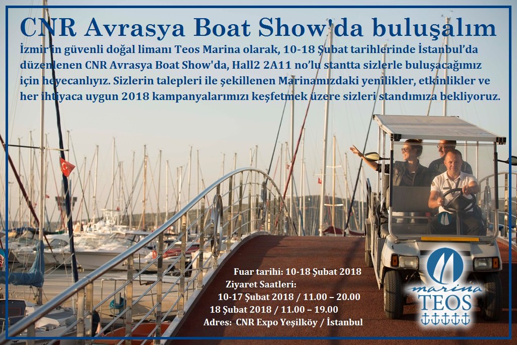 TeosMarina's tweet photo. @Cnr_BoatShow da buluşalım https://t.co/Sf1KBvW7w7