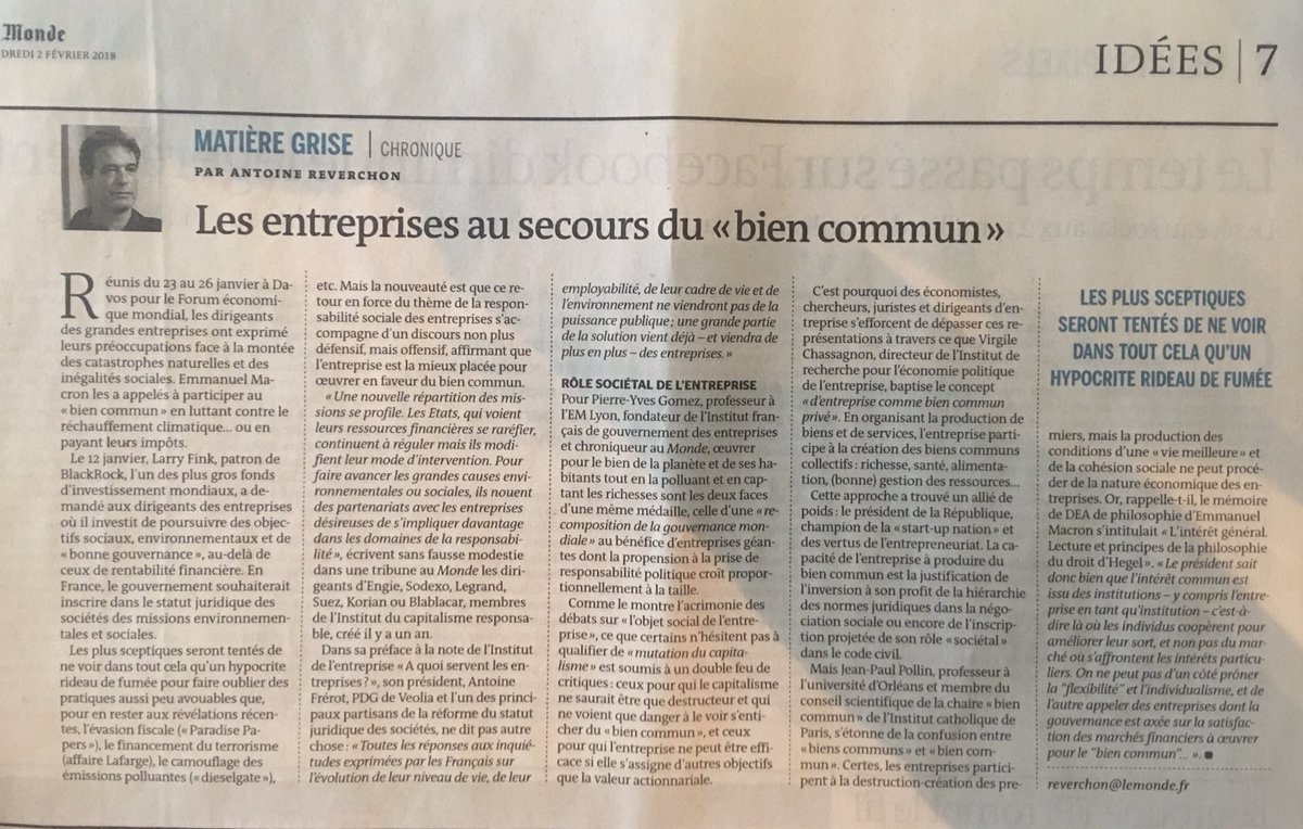 Darrieu's tweet photo. Chez @EntProgres, cela fait 40 ans que nos entreprises militent pour le #biencommun CC Antoine Reverchon @lemondefr. Faisons grossir le mouvement https://t.co/6jWdimcfpf