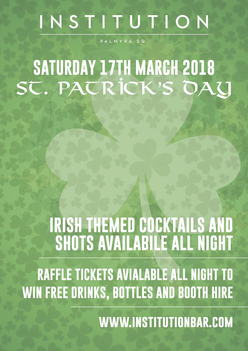 What a weekend this is going to be! Cheltenham Gold Cup on the Friday and St Patricks Day on the Saturday.  We'll have Irish themed Cocktails and Shots along with opportunities for you guys to win free stuff!!!
