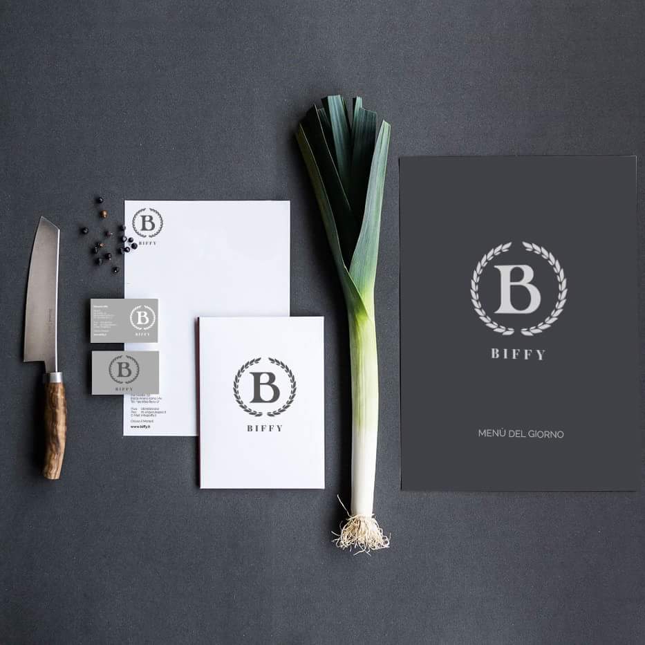edirect_web's tweet photo. Per il Biffy ristorante abbiamo realizzato il restyling dell' #identitàvisiva. Lo studio del simbolo si è concentrato sui tre elementi  del #logo. abbiamo ripartito i pesi visivi , accentuando il focus sulla B che diventa il punto cardine del nostro studio.
#CallEdirect #brand https://t.co/X8AEWKBU7w