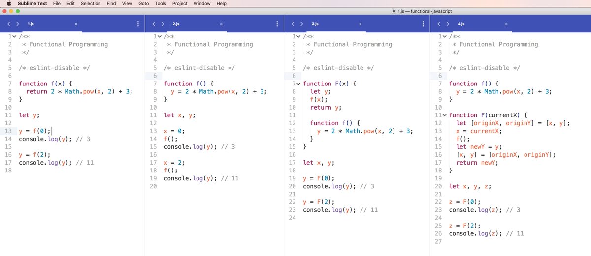 HarmanManchanda's tweet image. Learning #FunctionalJavaScript by @getify at @FrontendMasters 
Loving it #100DaysOfCode #SideEffects