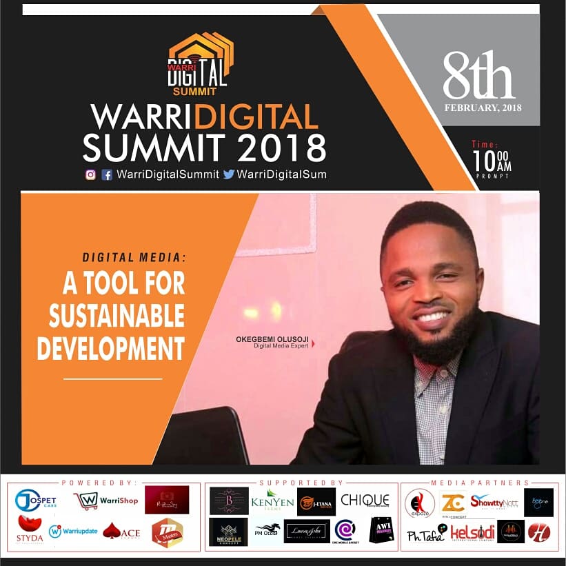 WarriUpdate's tweet photo. Our keynote speakers are @DEMOLAEXPOZE @IconicKels @OganeRume &amp; @lusurgy
Register here 👉 https://t.co/JYDbsJDQQp or https://t.co/AJUAkt31mq #WDS #WDS2018 #warridigitalsummit https://t.co/iWAWecO98Q