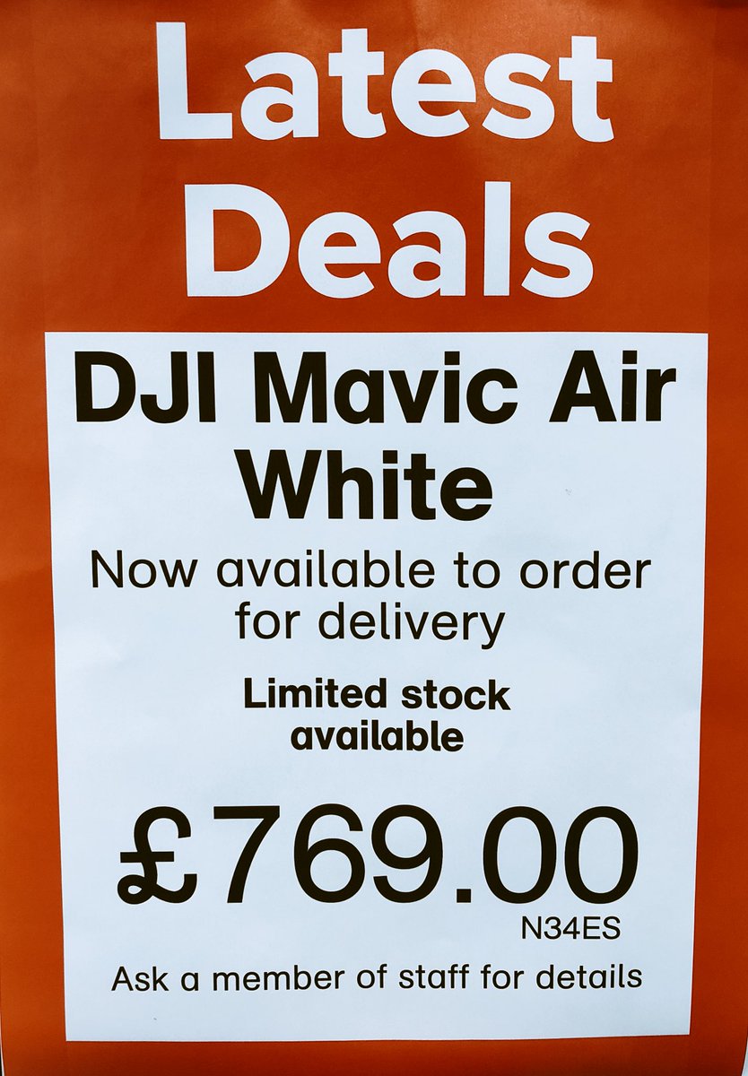 It’s here! The time has come! The DJI Mavic Air is now available to order in! Pop in to store to order yours today. Limited stock available so be quick! 😲🔥 #DJI #mavic #air #folkestone #maplin