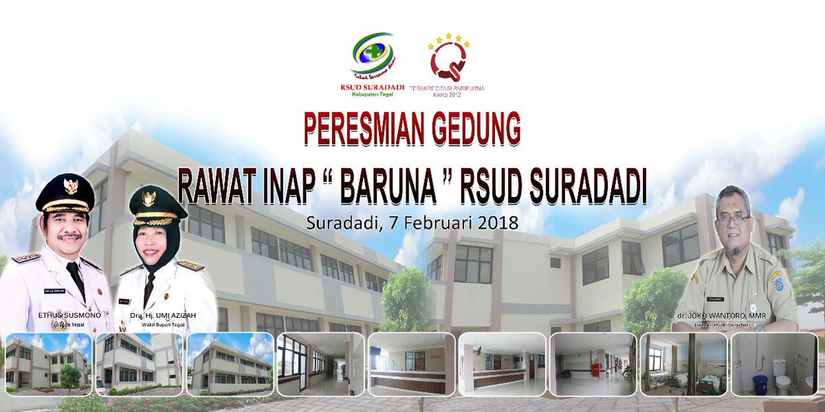 rsudsuradadi's tweet photo. Peresmian Gedung Rawat Inap "BARUNA" RSUD Suradadi Kab. Tegal @infotegal @HumasTegalkab @PemkabTegal @BappedaTegal @humasjateng @umiazizah60 @EnthusSusmono @KemenkesRI
#rsudsuradadi #paripurna #kars #baruna #germas #kemenkes #jatengprov #tegalka https://t.co/YkzfjO67lE