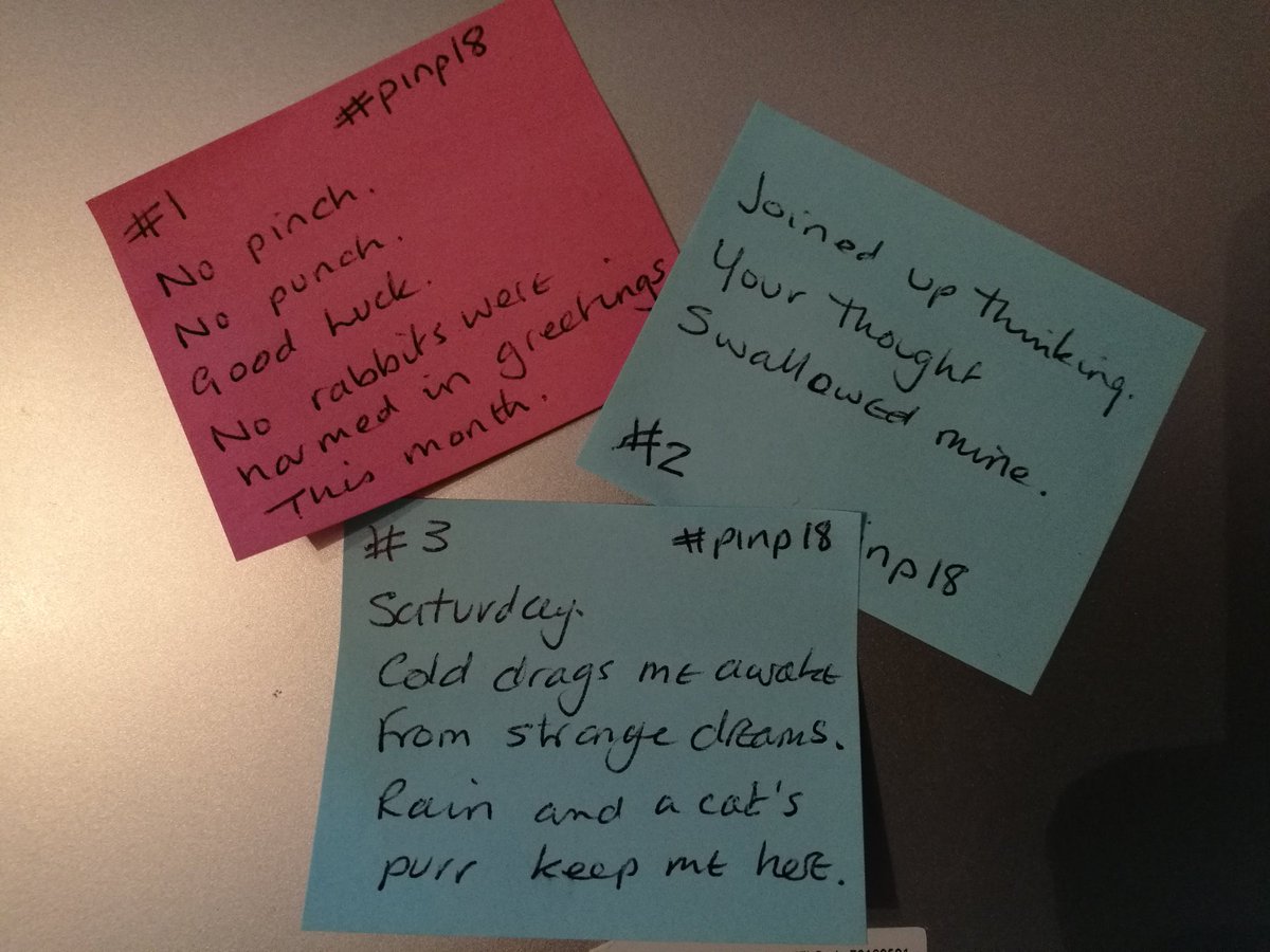 DeniseSprrwhwk's tweet photo. Catching up with February #pinp18 Days 1, 2, and 3... #badpoetry #tinypostits #tinypoems https://t.co/aW9JFZhzVr