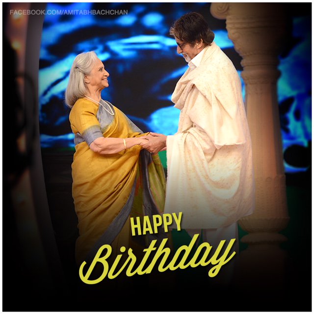T 2603 - BIRTHDAY of Waheeda ji - Waheeda Rehman  Feb 3rd, today .. my most admired, idolised and loved by millions .. and my absolute privilege to have opportunity to work with her in several memorable films .. she epitomised Indianness for me ! Greetings and wishes Waheeda ji