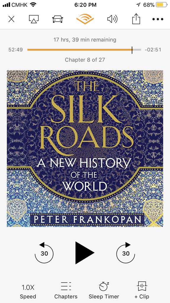 SCheahAuthor's tweet photo. @emilitawrites @hjnelson @MNJGreenhill @kcrosswriting @JeffGoins I’m reading the Silk Road - listening actually #teamaudiobook https://t.co/KGj8lXimQx