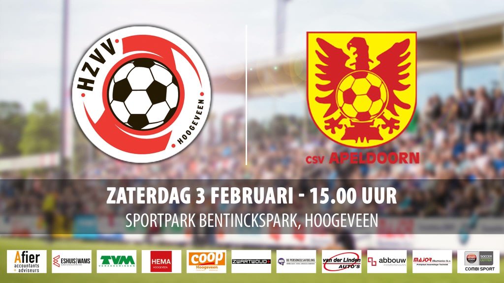 HZVV's tweet photo. ❗️ M A T C H D A Y ❗️

⚽️ HZVV - @csv_apeldoorn 
🇳🇱 Hoofdklasse
🕒 15:00 uur 
🏟 Sportpark Bentinckspark, Hoogeveen
📱 Volg live via Twitter: #hzvcsv https://t.co/I1oCQip9SK