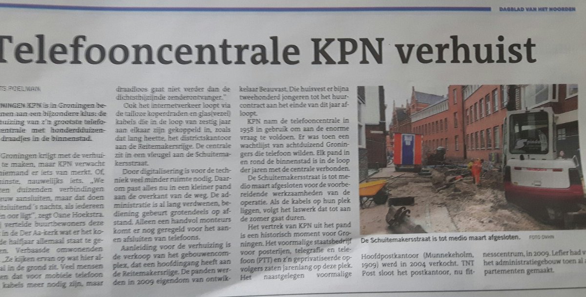 SKabeltechnie's tweet photo. Telefooncentrale in Groningen verhuisd.    https://t.co/193BDKPFTR https://t.co/Xl2aEvPDxf