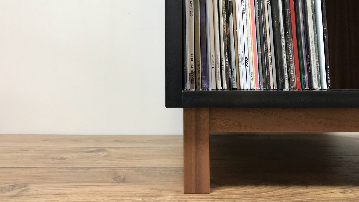 nicoledavidfurn's tweet photo. Sneak peak of our new Turntable Console made from black  @Valchromat and Walnut. Available soon... #vinyl https://t.co/vBVkXWwtml