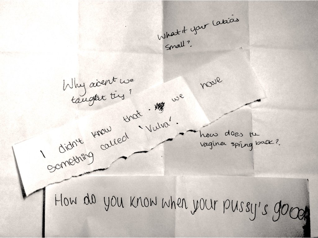 PaperMashT's tweet image. BITS is being developed through interviews and workshops with people of all ages from the UK. Some questions we were asked by young women aged 14-16 from #Hull and #London... Personal fave: "WHY AREN'T WE TAUGHT THIS"