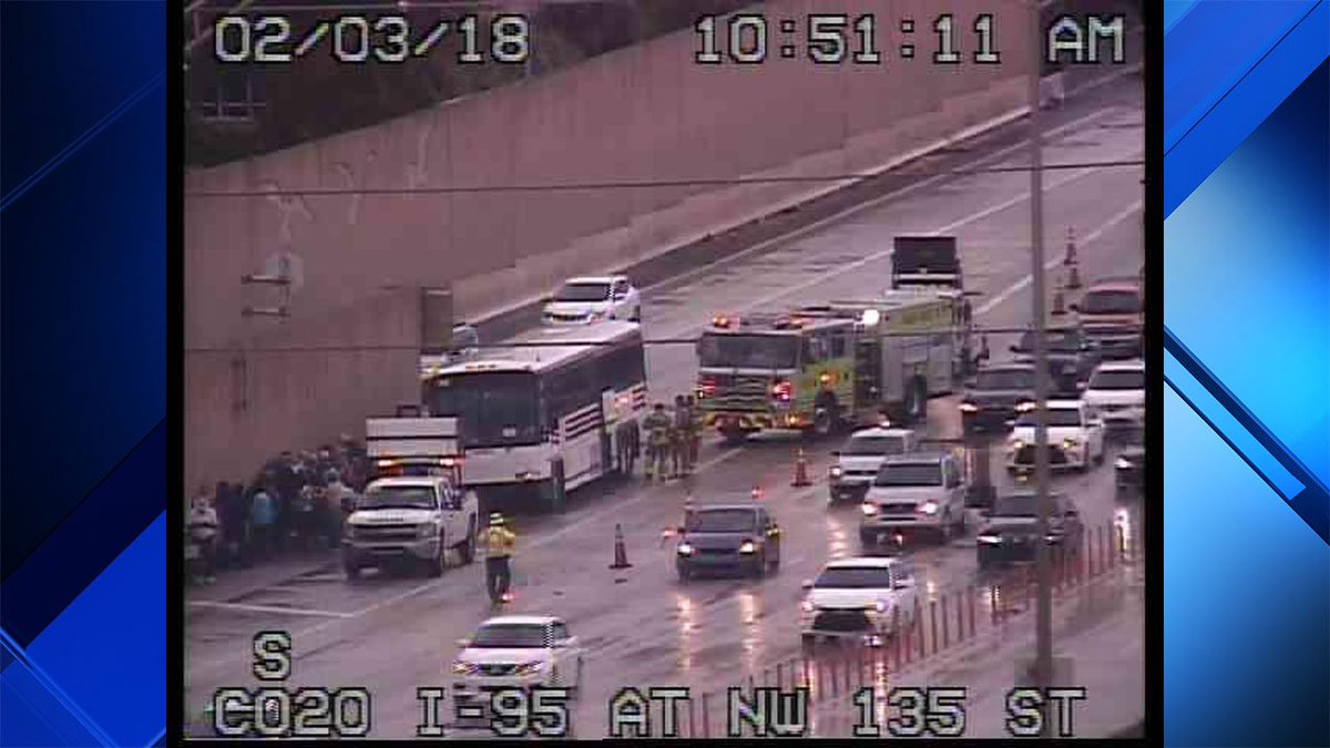 Bus catches fire on Interstate 95 near Opa-Locka Boulevard, causing traffic delays bit.ly/2EFFEWZ https://t.co/HaBaiyQlSb