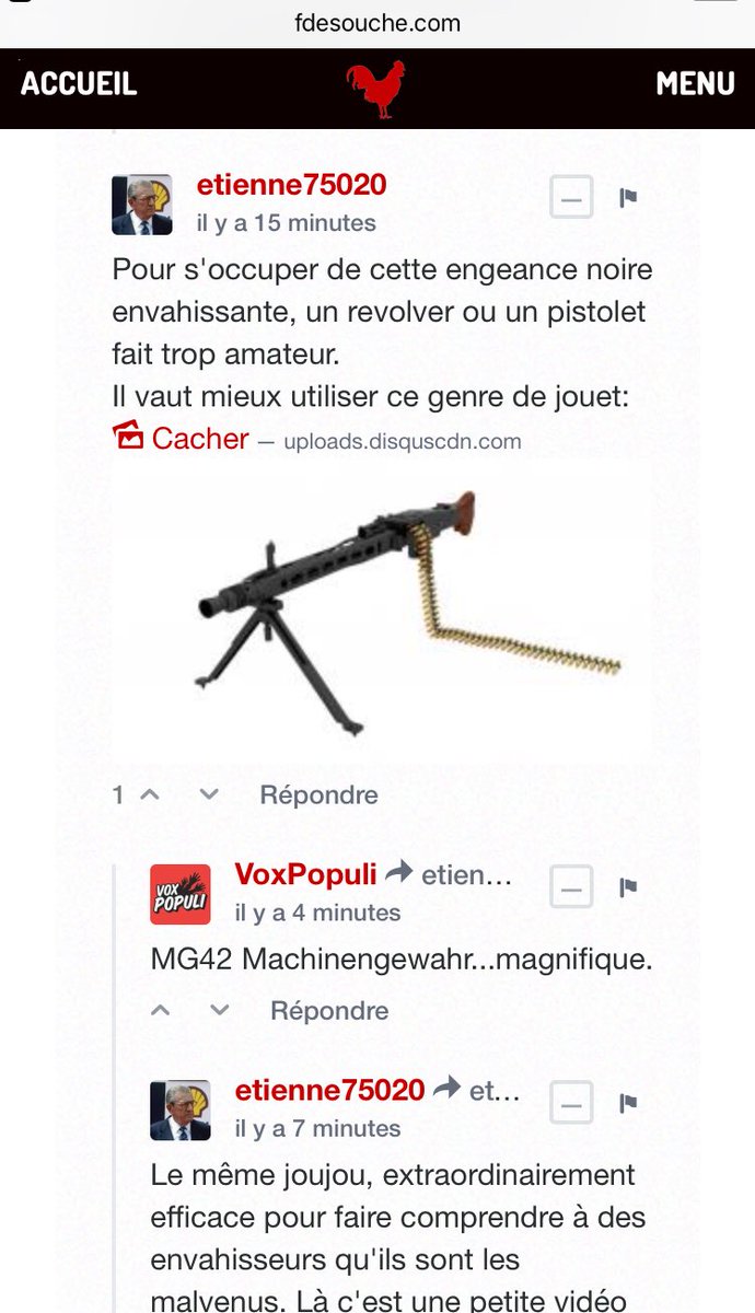 MarcGral's tweet photo. Quelques commentaires sur #Fdesouche après qu’un sympathisant d’extrême droite ait tiré sur des migrants en Italie. https://t.co/gGX5kjBeFw