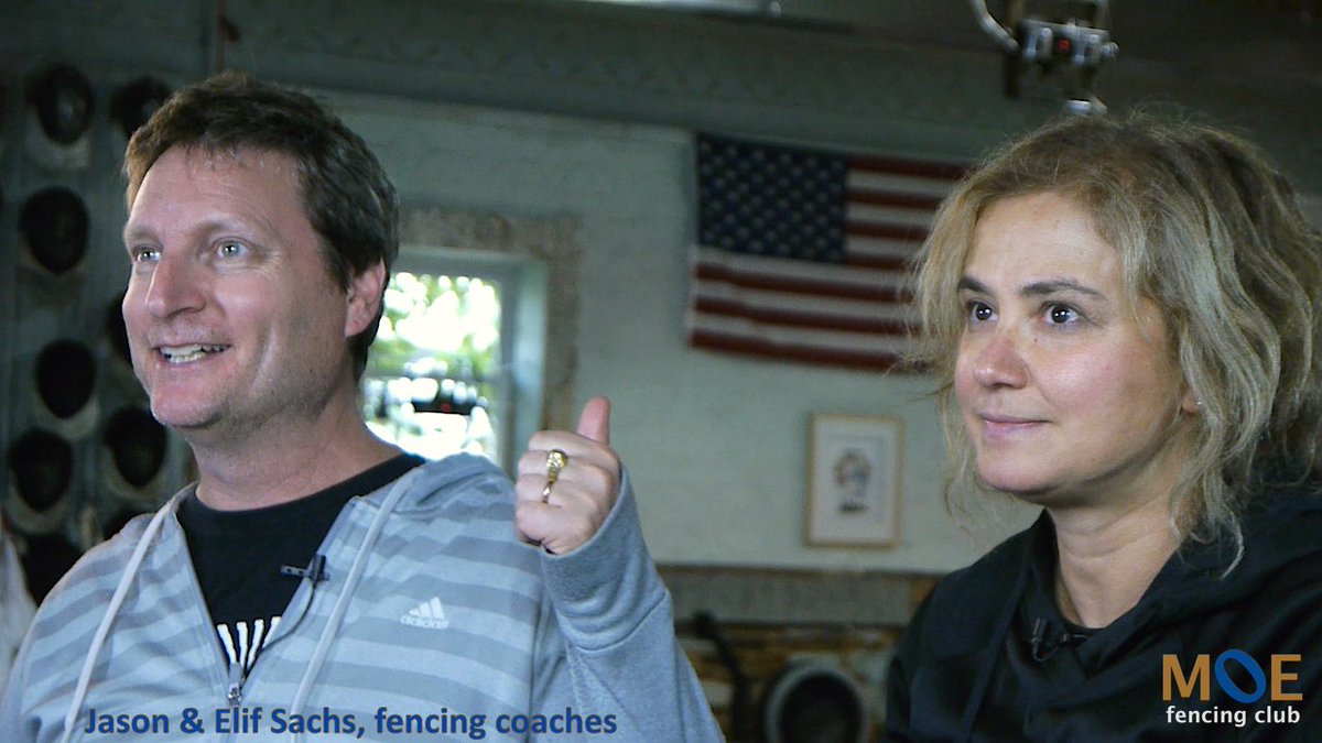 JBPixel's tweet photo. Jason &amp; Elif Sachs at @MoeFencingClub give USA Fencing a thumbs up.👍🏽🇺🇸🤺@USAFencing #Somerville #fencing #club #coaching Videography by @Atwood_Adrian https://t.co/YXqJJ013qn