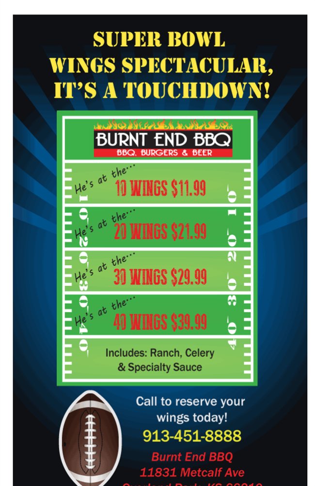 Super Bowl Wings Spectacular from Burnt End! bit.ly/2EdwHGs