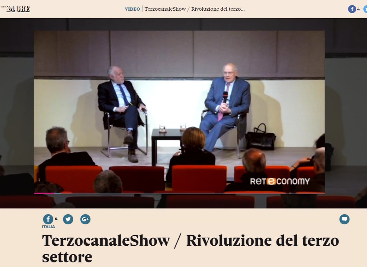 #TerzocanaleShow
Rivoluzione del #TerzoSettore, la testimonianza di #StefanoZamagniraccolta da #GianfrancoFabri.
Debutta la nuova rubrica #Consumabile in collaborazione con @Coop_Lombardia, Chiara Delogu incontra Andrea Compiani
 stream24.ilsole24ore.com/video/notizie/…