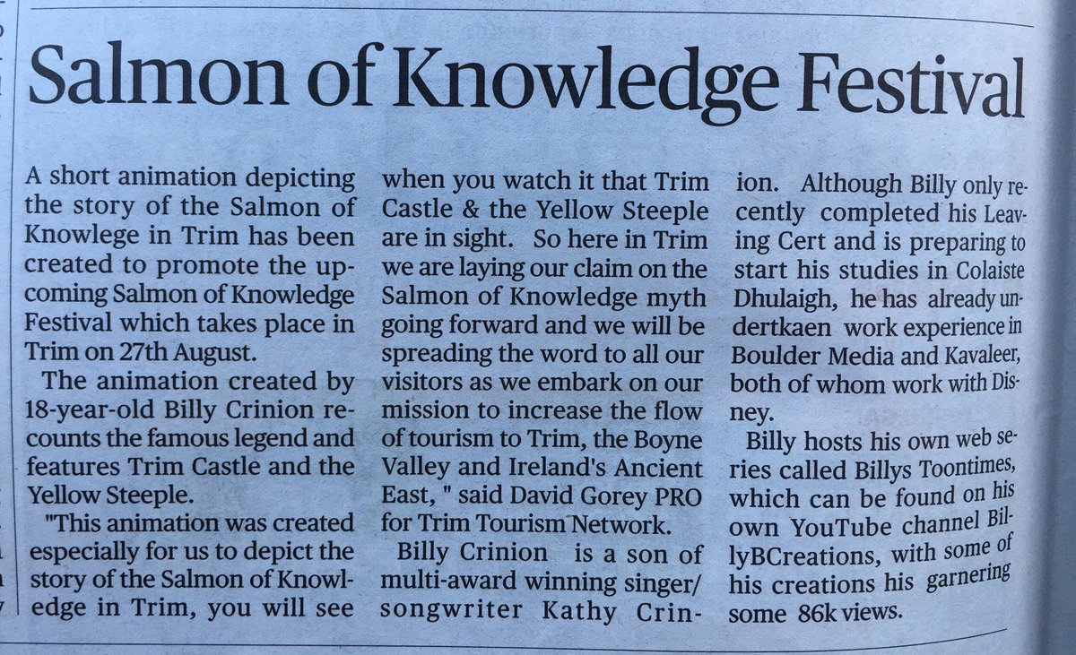 hughes_mickh's tweet photo. I am delighted and excited to be going to @CrokePark later today for the @LAMAAwards . Our Trim Salmon of Knowledge was selected as a finalist in the Arts/Culture category.🤞 

I will be joined by @TalkingPug ,@Melania_Barabas ,Mary Lydon and members of @meathcoco 
#LAMAAwards18 https://t.co/iiWcxtbO7o