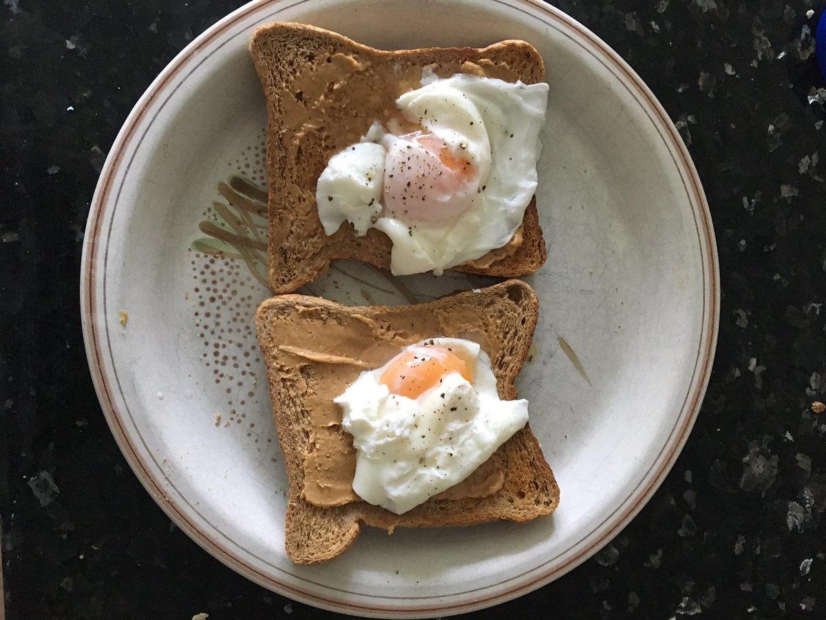 Ross_Waugh's tweet photo. @mrdanwalker request to join the egg club please, forgive the peanut butter 🍳🍽 https://t.co/jxZcwLJe2Y