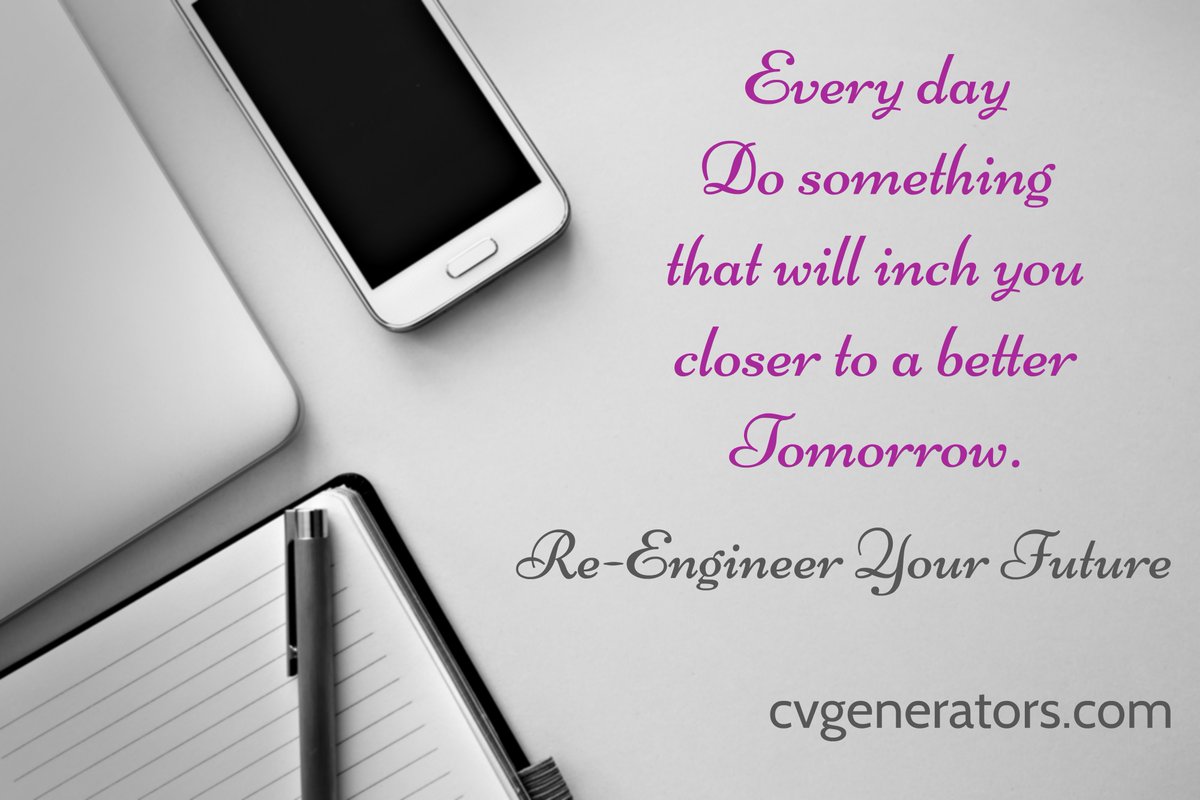 cvgenerators's tweet photo. Every day do something that will inch you closer to a better tomorrow.
Re-Engineer Your Future!

https://t.co/doIiHaTBJW

#cv #cvdesign #designcv #cvgenerators #ReEngineerYourFuture https://t.co/zcGoQ2ORjV