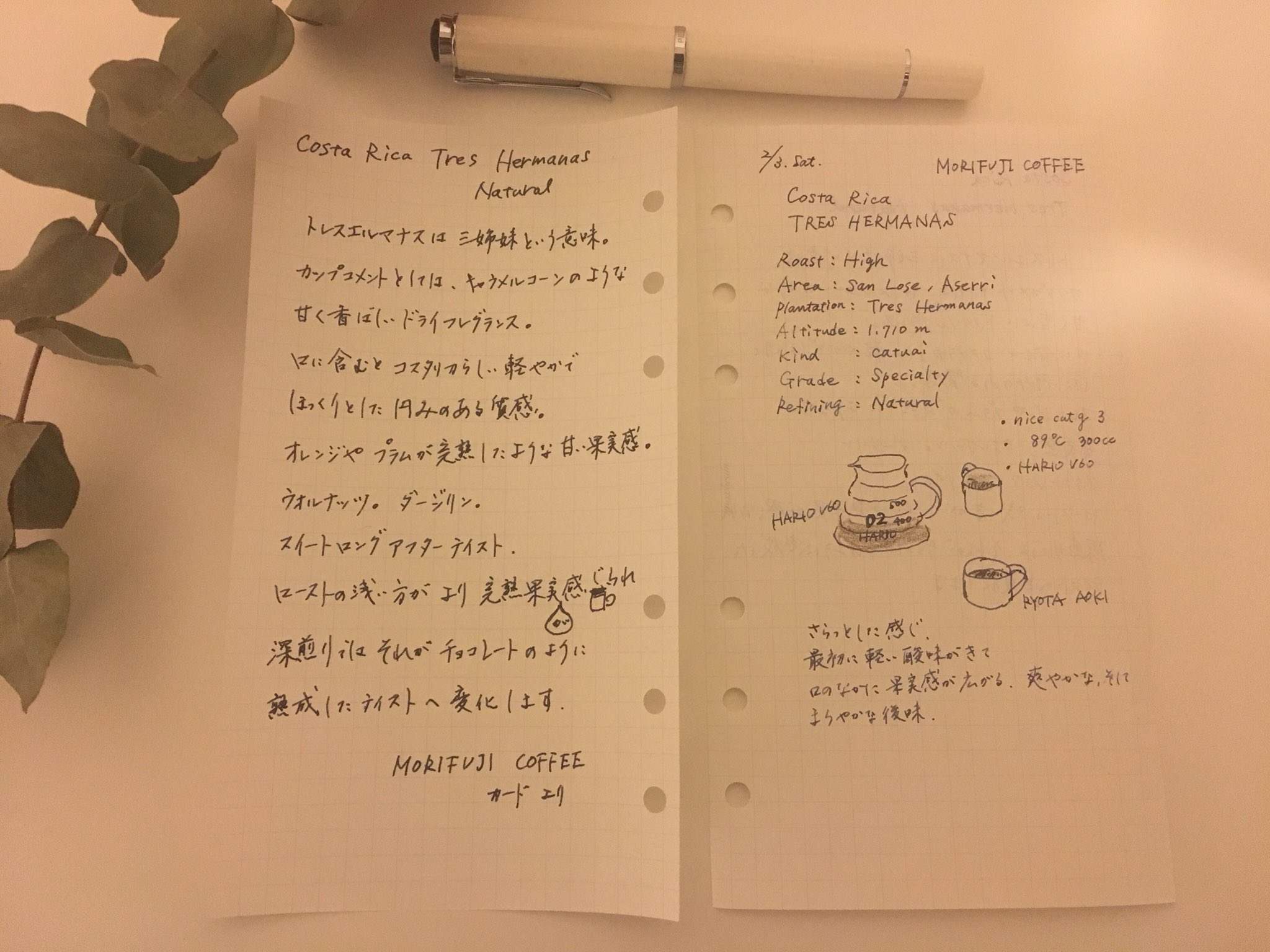 ｋｏｈａｒｕ 年季の入ったヴィトンのシステム手帳をコーヒー手帳にすることにしました 大切に保管していたコーヒーカードも一緒に コーヒー手帳 コーヒー記録 手帳ゆる友 美容手帳部 Morifujicoffee