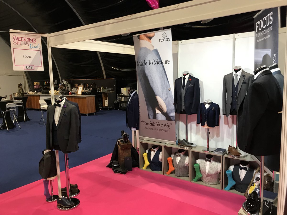 focus_ni's tweet photo. Inspirational suits on display today @WeddingJournal show @TitanicBelfast 

Pop on our stand &amp; say hello to Paul &amp; Gav

#dapper #menswear #suithire #custommadesuits #Letsconnectni 

@BankofIrelandUK https://t.co/LYGplpsTSz