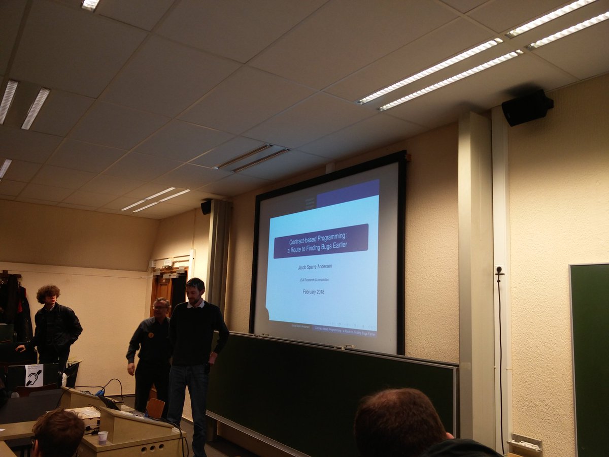 x1s's tweet image. Contract-based Programming: a route to finding bugs earlier by Jacob Sparre Andersen #FOSDEM #FOSDEM2018