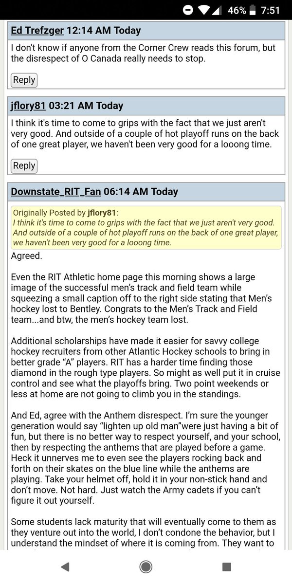 ImNotScottyMac's tweet photo. Hey @ritcornercrew and @RITPepBand, apparently WITR folks strongly disprove of the "doot doots" added to O' Canada.  #Curmudgeon https://t.co/A83pc9d9Py