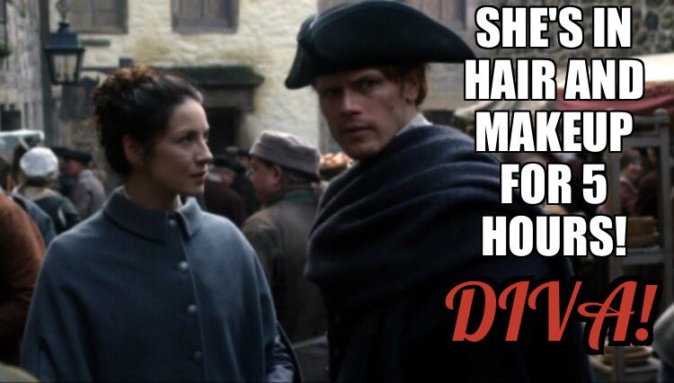 LaughOutLander's tweet photo. Never saw the white sow in sequins- but hey - adaptation! ๐๐ท๐ ๐๐๐ #Outlander #FraserRidgeIsComing https://t.co/CJ8WYH1CM6