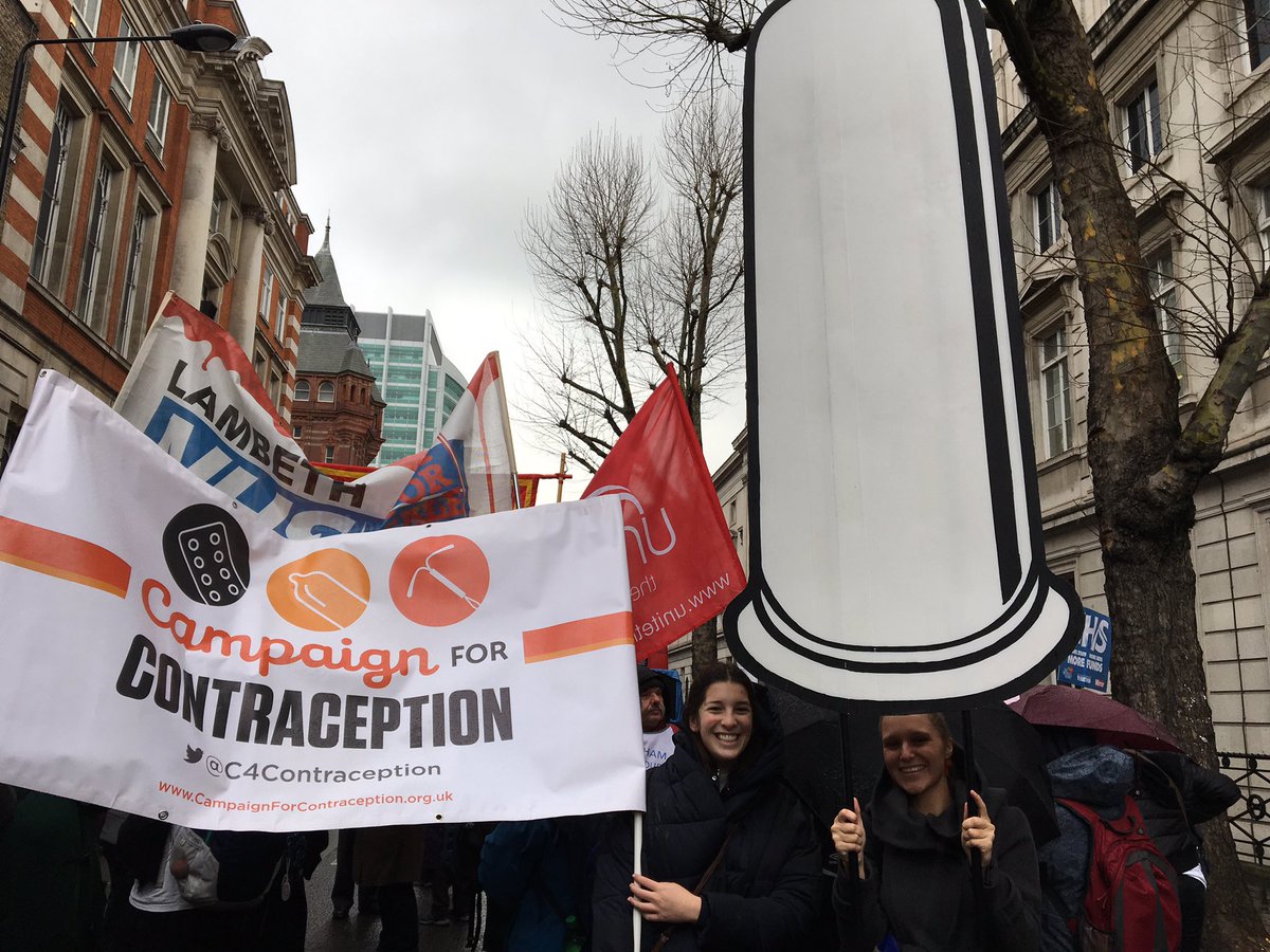 We're having a riot at the #NHSmarch today with our 7-foot condom - come and say hi! #OurNHS #FundOurNHS #FundTheNHS