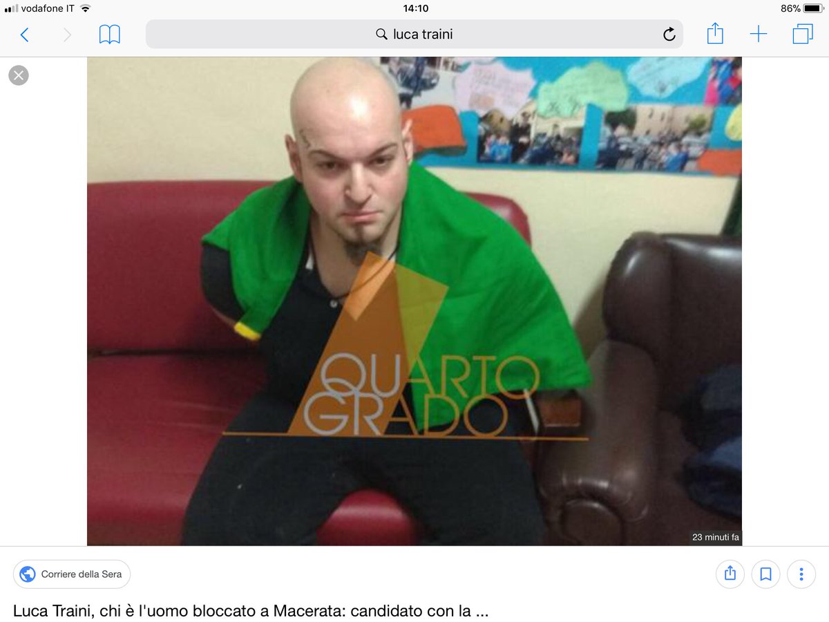 gadlernertweet's tweet photo. Il crimine razzista di #Macerata non è altro che l’applicazione pratica di una propaganda che incita all’odio per gli stranieri e riabilita il fascismo https://t.co/YkvSO806u0