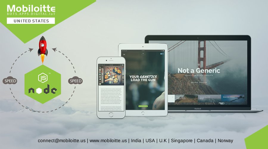 MobiloitteUS's tweet image. @MobiloitteUS builds custom NodeJS applications that are primarily driven by the ambition to make our clients more successful. #HireNodeJS Developer. For more info visit us at bit.ly/2FE44z2