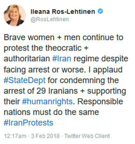 iranazadi1395's tweet photo. ایلیانا رزلهتینن در حمایت از مردم ایران:
#زنان و مردان شجاع به اعتراض به حاكمیت مذهبی و استبدادی رژیم #ایران علیرغم 

روبرو شدن با دستگیری یا بدتر از آن ادامه میدهند.

#براندازم 
#قیام_بهمن https://t.co/l5VqiWP38P