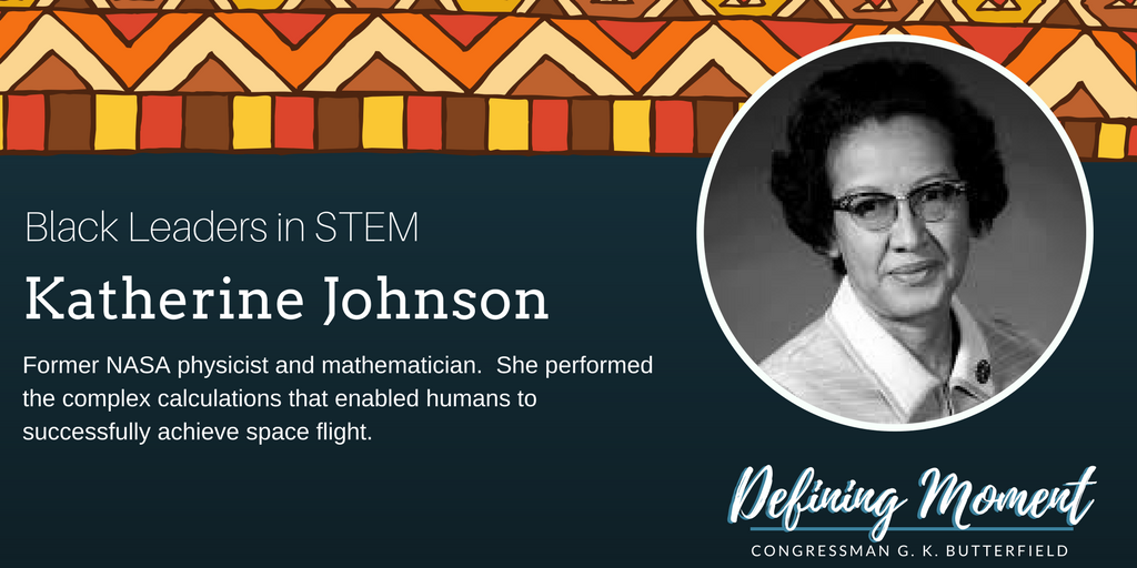 GKButterfield's tweet photo. Now a name known around the world, Katherine Johnson was once a 'hidden figure.' Today, we recognize her. #BlackHistoryMonth https://t.co/UDPHHaXKNQ