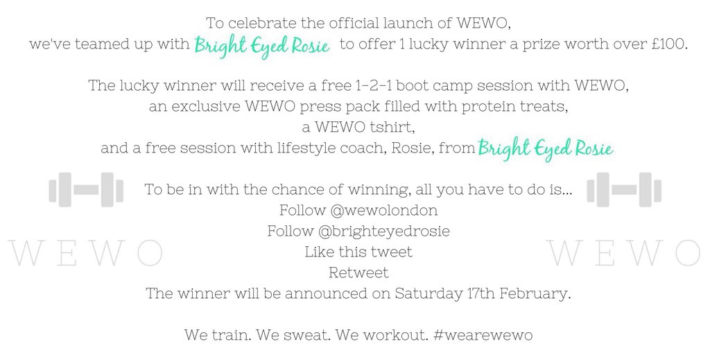 It’s #CompetitionTime 👌🏼💪🏼 We’re having a launch party at <a href="/freedombarsoho/">Freedom Bar</a> tonight, and to celebrate we’ve teamed up with lifestyle coach, <a href="/BrightEyedRosie/">Bright Eyed Rosie</a>, to bring you a prize worth over £100! See the pic for details. #RT #Like