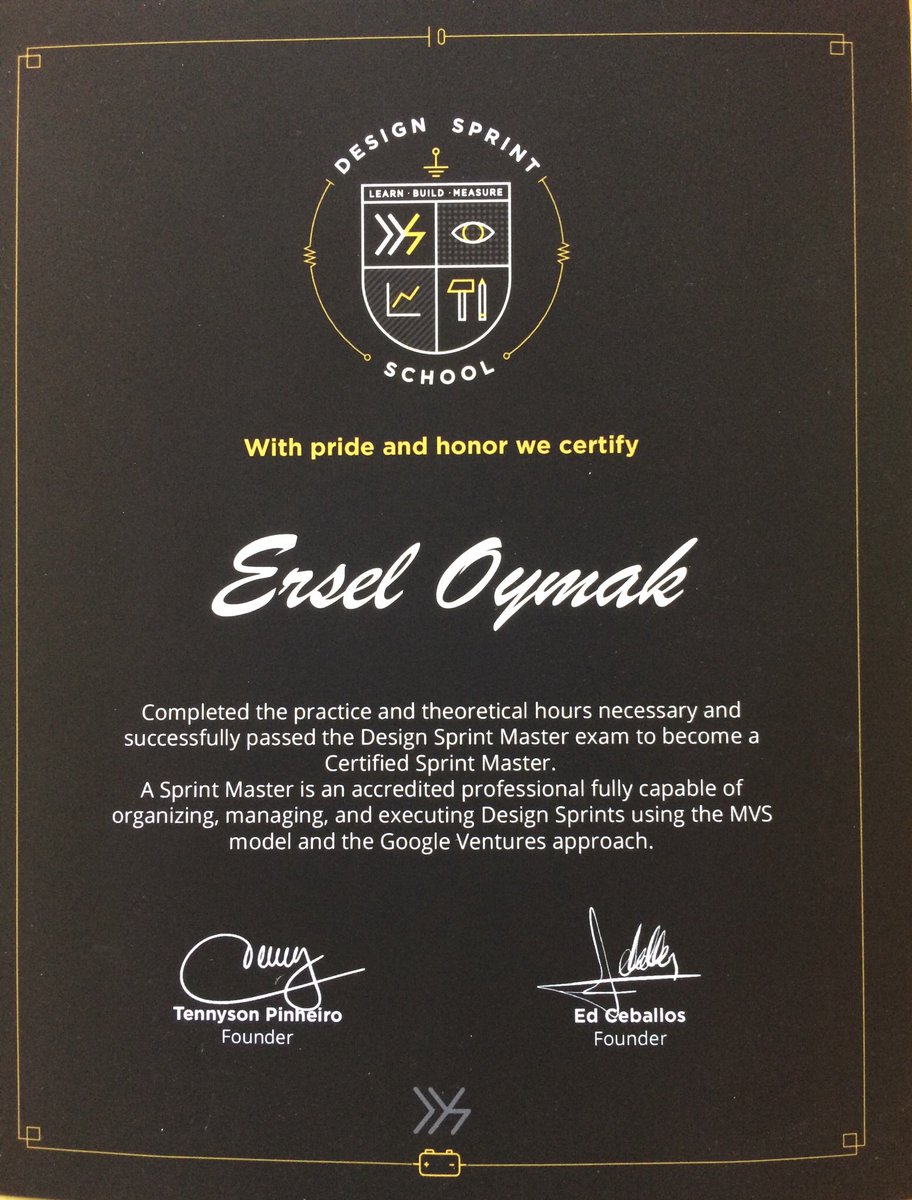 Privileged with my Design Sprint Master certificate that represents a new way of thinking for corporates where Design Thinking, Service Design and Lean Startup are all integrated to create an MVS for next generation organisations. #DesignSprints #ServiceDesign