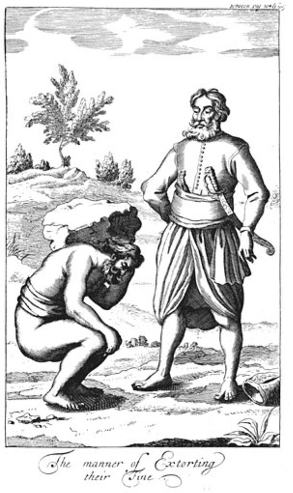 Knox mentions a particular punishment reserved for men who didn’t pay their debts: they would be given a stone to carry around on their back, until they had paid up.“And if he doth not pay, they load him with more Stones, until his compliance prevent further pains.”