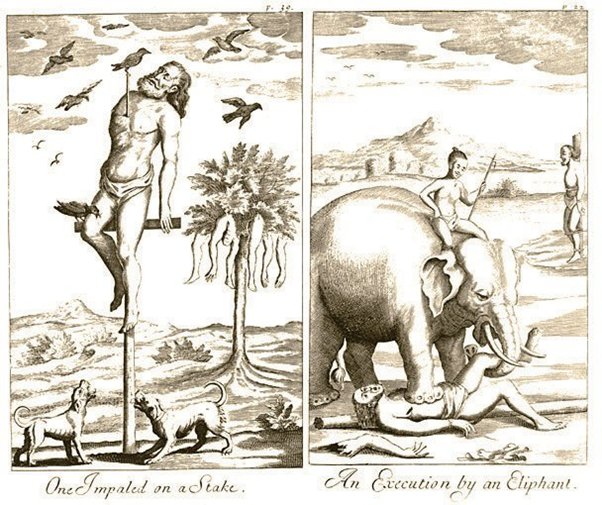 Knox also commented on some of the more lurid details of life in an early modern kingdom: for instance, impalement as a punishment for treason, & the use of elephants to execute criminals.