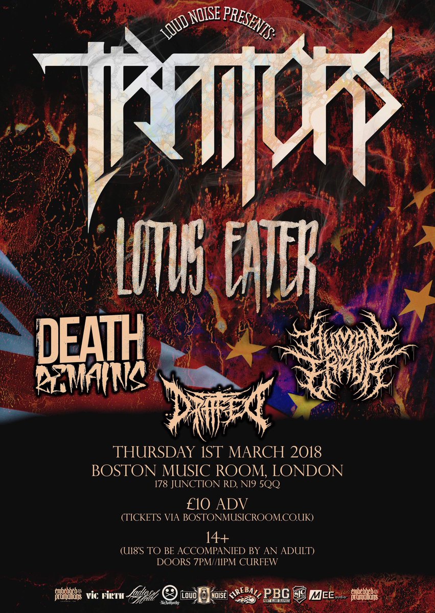 Who’s coming to us play the capital with <a href="/TraitorsBandUSA/">Traitors</a> <a href="/lotuseateruk/">biscrok</a> #Humanerror and <a href="/DeathRemainsUK/">Death Remains</a> in just under a month?!