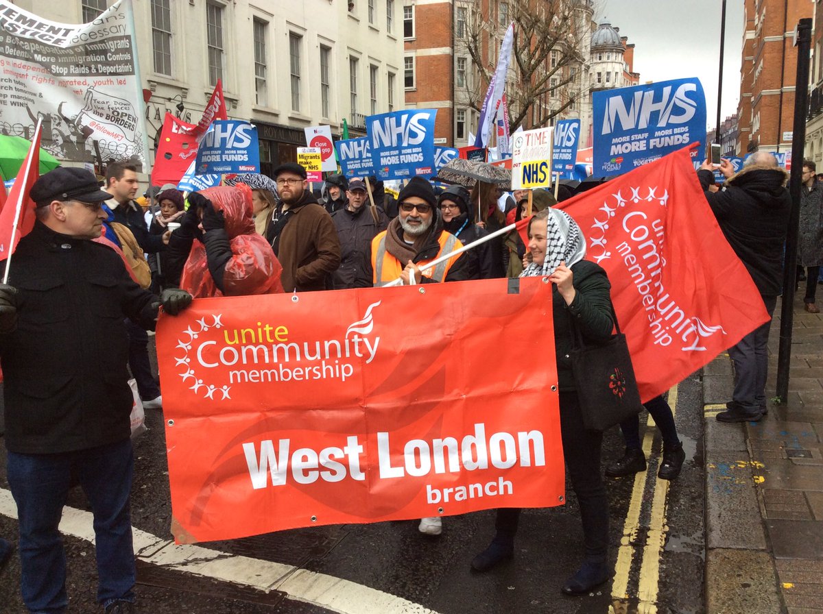 UniteCommLE's tweet photo. Massive @Unite_Community turnout #FundOurNHS Demo #london #OurNHS https://t.co/mvhVATwbJE