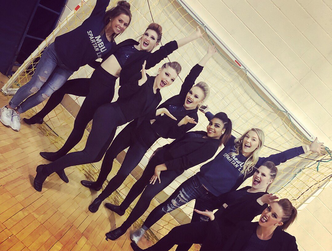 MBUDance's tweet photo. Celebrating a 1st Place win at last nights dual with an 8am weekend practice 💪🏽💙 #SpartanLine #MBUDT #BuildingADynasty #NAIAdance #competitionseason https://t.co/kJlC81Lgta